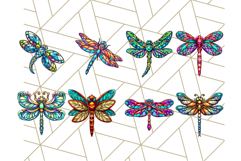 Stained Glass Dragonfly PNG Clipart, Bright Insects Clip Art Product Image 2
