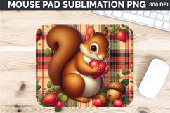 Watercolor Squirrel Mouse Pad Sublimation - Valentines PNG Product Image 1