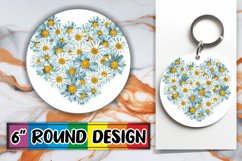 Round Design Heart of Flowers Sublimation PNG Product Image 1