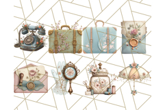 Vintage Cottagecore PNG Clipart, Phones Teacups Home Decor Product Image 6