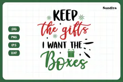 Christmas Cat Bandana Quotes SVG | I Want the Boxes Product Image 3