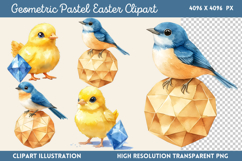 Geometric Pastel Easter Clipart Bundle PNG Product Image 2