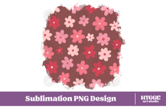 Retro Flowers Background Png Floral Paper Sublimation Bundle Product Image 4
