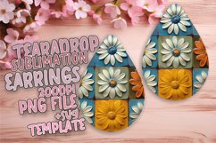Exquisite Blossom Bliss Sublimation Teardrop Earring Design Product Image 1