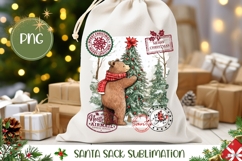 Christmas Bear Santa Sack Design, Christmas Tree Gift Bag Product Image 1