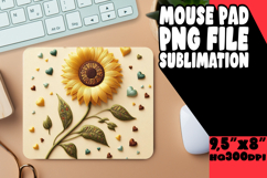 VIBRANT MOUSE PAD SUBLIMATION PNG, 3D Flower Product Image 1