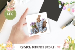 Cartoon Tulips PNG, Easter Eggs Square Coaster Design Product Image 1