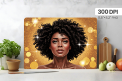 Afro Girl/Woman Melanin braided hair Cutting Board PNG Desig Product Image 1