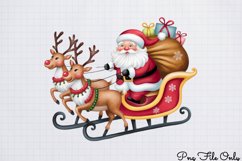 Cute Pink Christmas Watercolor Clipart Bundle PNG Product Image 1