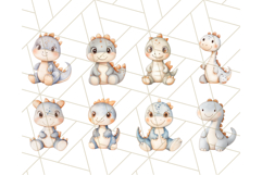 Cute Pastel Dinosaur Clipart PNG Bundle for Nursery Art Product Image 6