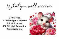 Valentine's Day Mouse Tumbler Wrap Sublimation Design Product Image 2