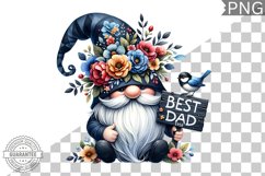 Best Dad Ever Sublimation - Father's Day Gnome Clipart PNG Product Image 1