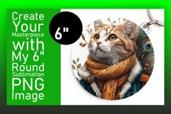 Purrfectly Quirky Kitty Circle Design Keychain Product Image 1