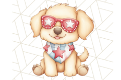 Patriotic Dogs Clipart, Cute 4th of July Puppies PNG Product Image 3