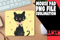 Playful Watercolor Cat Mouse Pad Design PNG Product Image 1