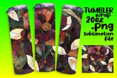 Abstract Mosaic Flower Tumbler Wrap PNG 20oz Product Image 1