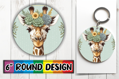 Bright Sublimation Round Ornaments, Giraffe Product Image 1