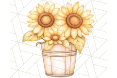 Rustic Sunflower Clipart, Soft Country Farmhouse Florals Png Product Image 2