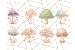 Dreamy Patterned Mushroom Clipart PNG, Forest Elements Png Product Image 6