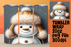 CUSTOM PNG Tumbler Design 20oz , Snowman Product Image 1