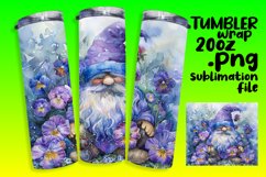 Floral Fantasy Gnome Tumbler Wrap 20oz,Summer Product Image 1