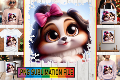 Vibrant TSHIRT Sublimation PNG, 3D Dog Product Image 1