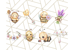 Adorable Bee Clipart PNG, Cute Bees and Accessories PNG Product Image 6