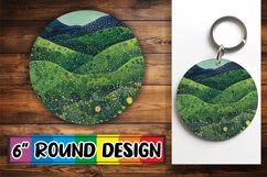 Breathtaking Keychain Landscape Round Design PNG Product Image 1