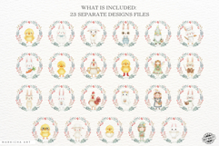 Easter Wreath Characters Clipart Product Image 3