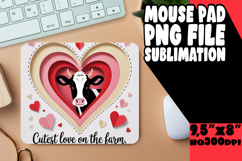 CHEERFUL MOUSE PAD INSPIRATIONAL PNG, Cute Cow Product Image 1