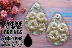 Embroidered Floral Art Teardrop Earrings Product Image 1