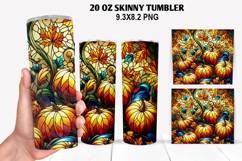 Pumpkins Skinny Tumbler 20oz Wrap Design, Halloween Tumbler Product Image 1