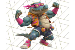 Forgotten 80s Cartoon Clipart PNG, Retro Animal Heroes Product Image 2