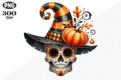 Halloween Skull Sublimation - Clipart PNG Design Product Image 1