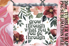 Dreamy Reflections 20oz tumbler wrap, Flower Quote Product Image 1