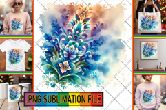 Elegant PNG TSHIRT Gift Ideas, Watercolor Pattern Product Image 1