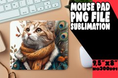 Whimsical Cat Charm Sublimation Mousepad PNG Product Image 1