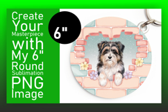 Elegant Round Design Coaster Template , Cute Dog Product Image 1