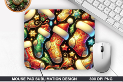 Mouse Pad Sublimation, Christmas Mouse Pad PNG Design Product Image 1