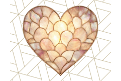 Stained Glass Heart PNG Clipart in Pastel and Bright Colors Product Image 2