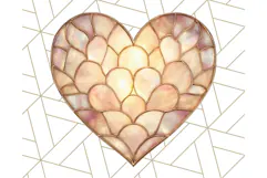 Stained Glass Heart PNG Clipart in Pastel and Bright Colors Product Image 2