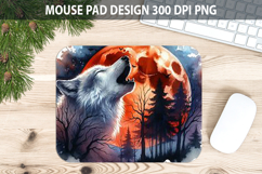 Fox Mouse pad Sublimation - Halloween Animal PNG Design Product Image 1