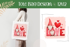 Love Gnome Illustration PNG, Love Tote Bag Template Product Image 1