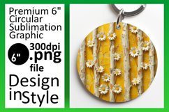 Dynamic Floral Stripes: Sublimation Circle &amp; Keychain Product Image 1