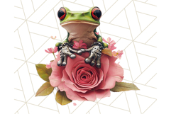 Floral Punk Frogs PNG - Neon Reble Grunge Amphibians Clipart Product Image 2