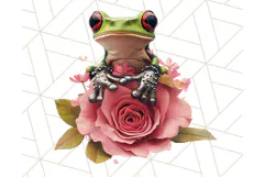 Floral Punk Frogs PNG - Neon Reble Grunge Amphibians Clipart Product Image 2