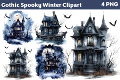 Gothic Spooky Winter Clipart Bundle PNG Product Image 7
