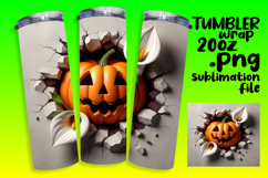 STYLISH 20oz Sublimation Design , 3D Pumpkin Product Image 1