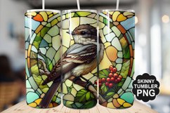 Eastern Phoebe Single Bird Stained Glass - Tumble Design Product Image 1