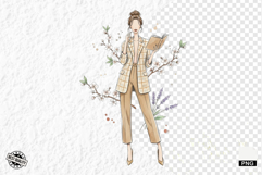 Stylish Spring Girl Clipart Product Image 1